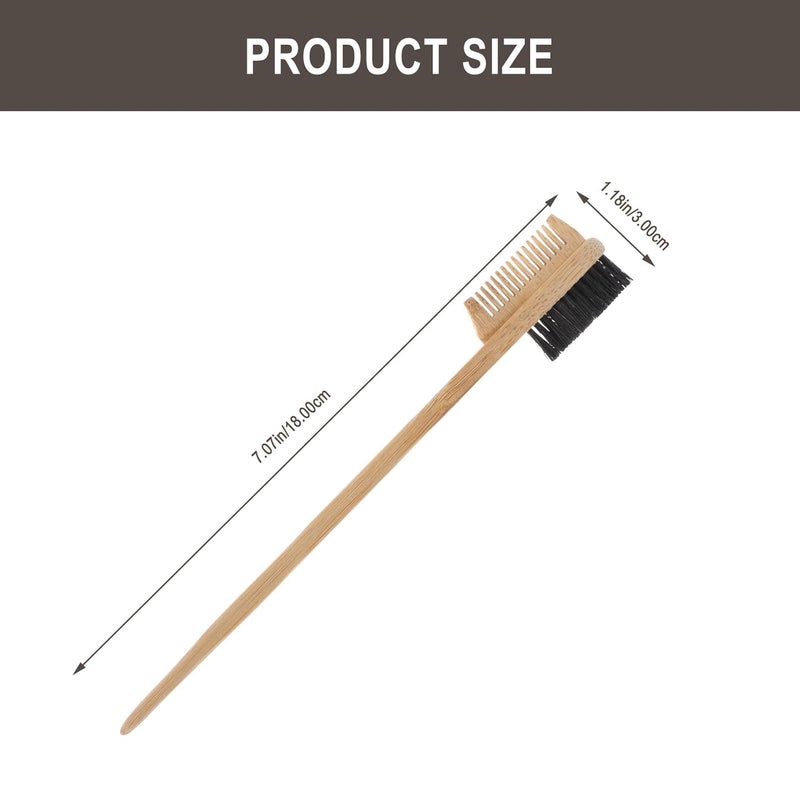 Wooden Handle Double Headed Eyebrow Brush And Eyelash Comb For Precise Brow Styling - Image 2